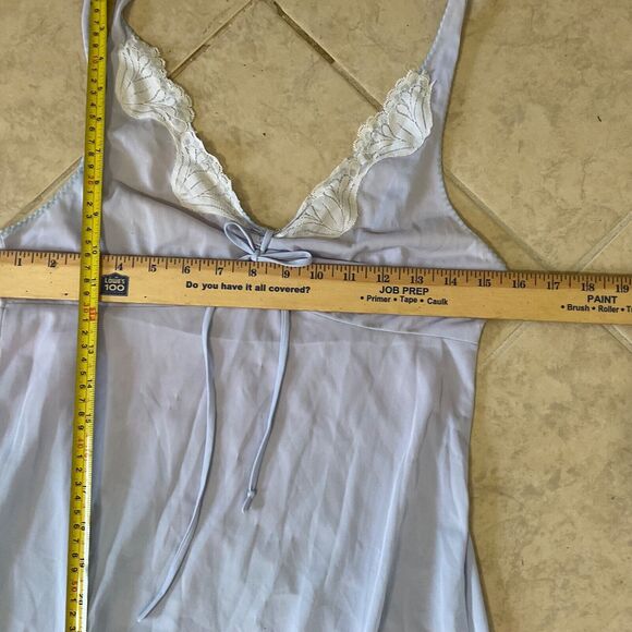 Vtg 60's Made in California Maxi Full Length Nightgown Lacey Night Slip Dress M - Picture 8 of 12